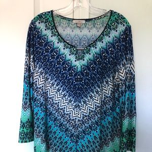 Women’s blue multi blouse